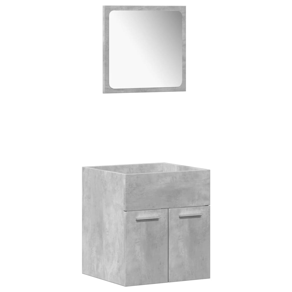 4-dijelni set kupaonskog namještaja siva boja betona drveni