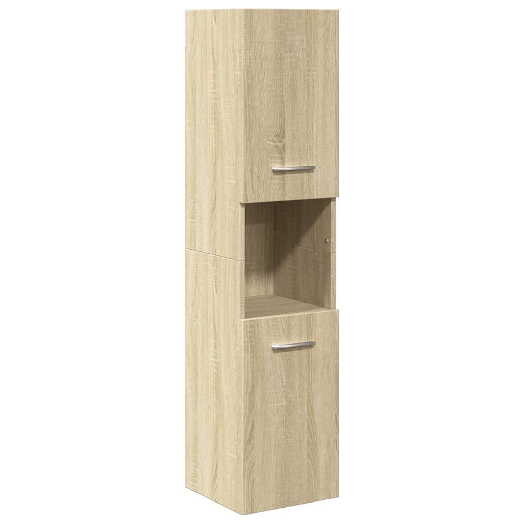 4-dijelni set kupaonskog namještaja boja hrasta sonome drveni