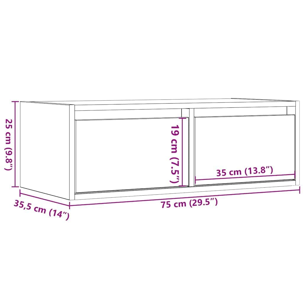 TV ormarić s LED svjetlima bijeli 75x35,5x25 cm
