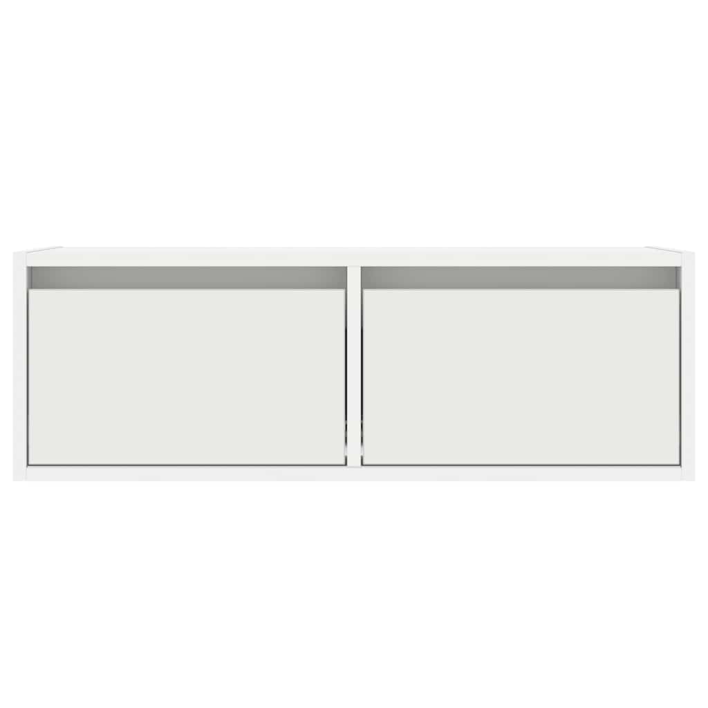 TV ormarić s LED svjetlima bijeli 75x35,5x25 cm