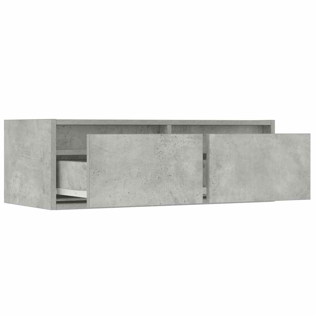 TV ormarić s LED svjetlima siva boja betona 75x35,5x25 cm