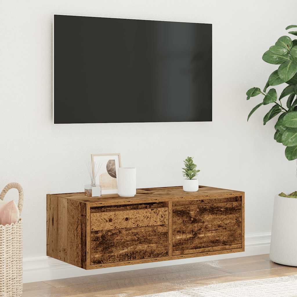 TV ormarići s LED svjetlima 2 kom boja drva 75x35,5x25 cm