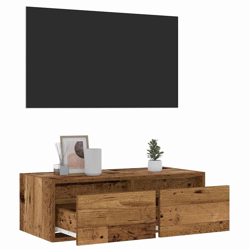 TV ormarići s LED svjetlima 2 kom boja drva 75x35,5x25 cm