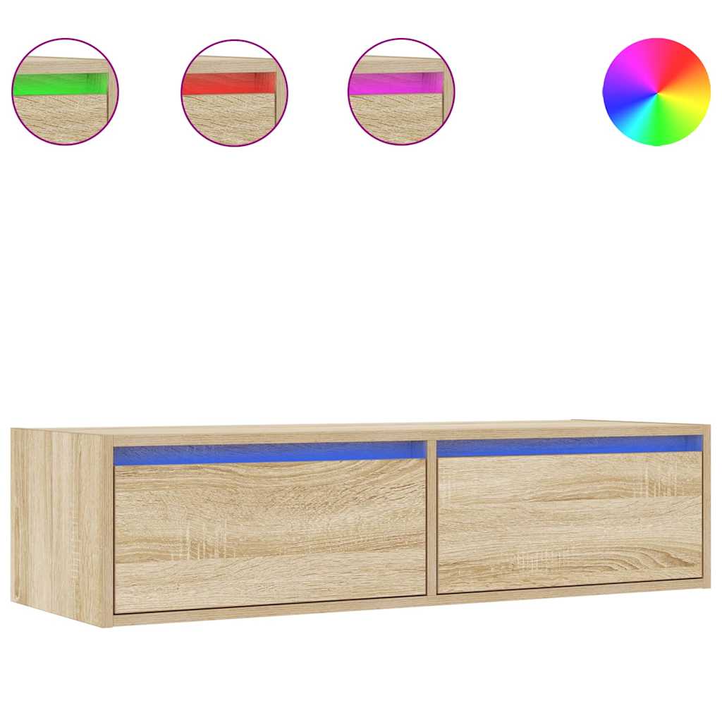 TV ormarić s LED svjetlima boja hrasta sonome 100X35,5x25 cm