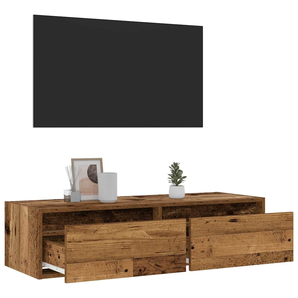 TV ormarići s LED svjetlima 2 kom boja drva 100X35,5x25 cm