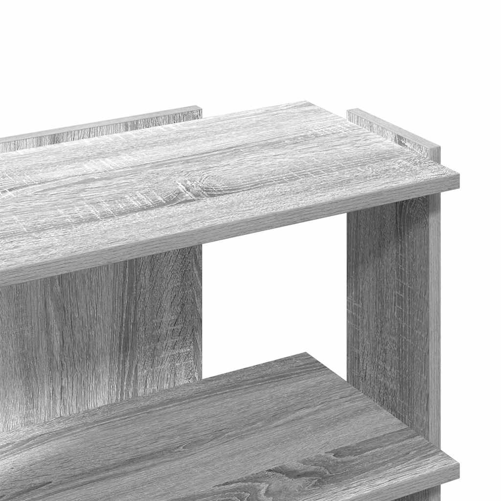 Regal za knjige s 3 razine siva boja hrasta 60x30x60 cm drveni