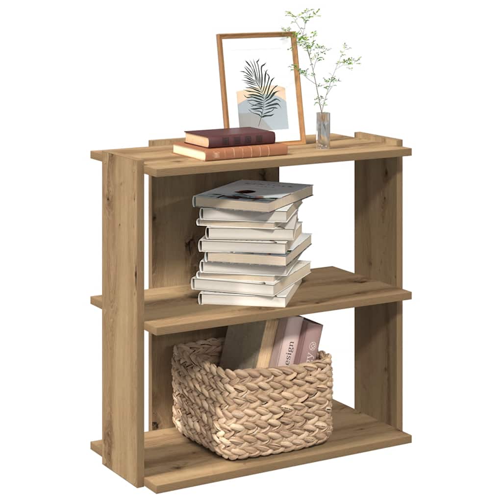 Regal za knjige s 3 razina boja hrasta 60x30x60 cm drveni