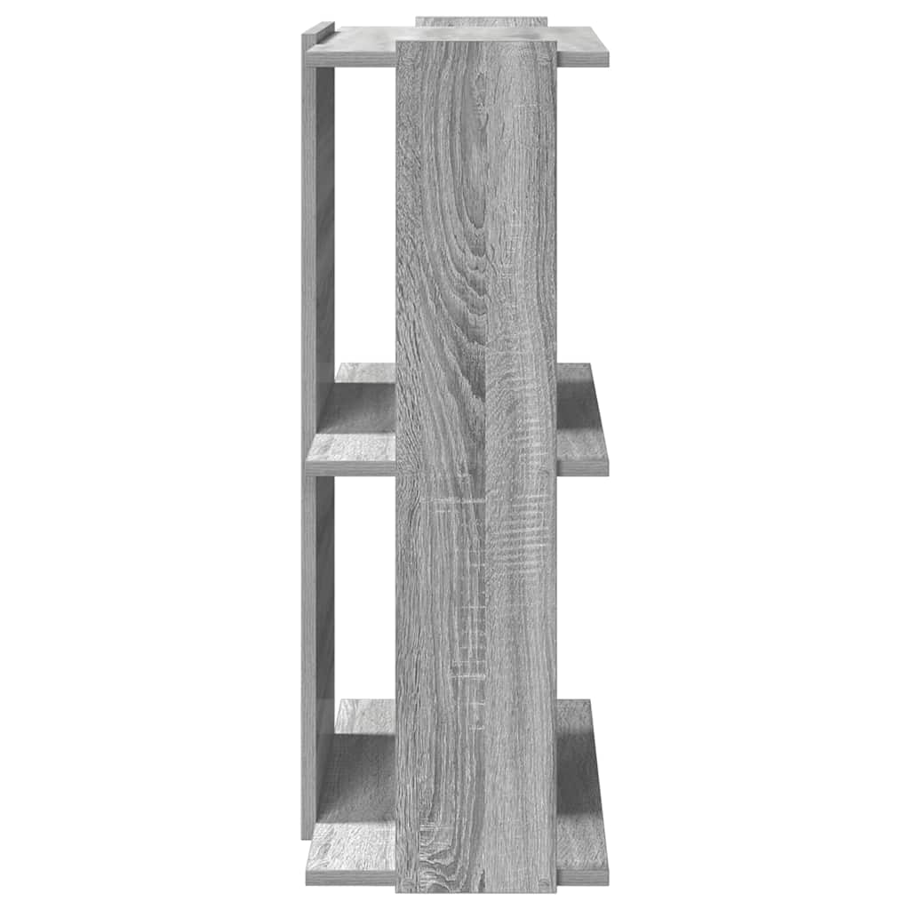 Regal za knjige s 3 razine siva boja hrasta 60x30x80 cm drveni