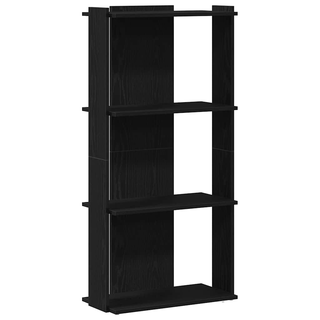 Regal za knjige s 3 razine crni 60x30x120 cm konstruirano drvo
