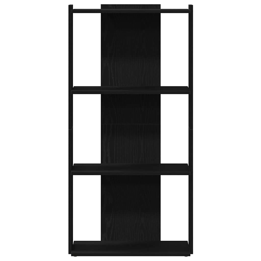 Regal za knjige s 3 razine crni 60x30x120 cm konstruirano drvo