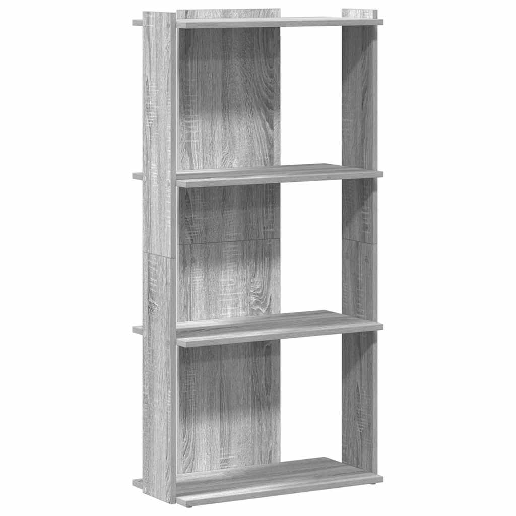Regal za knjige s 3 razine siva boja hrasta 60x30x120 cm drveni
