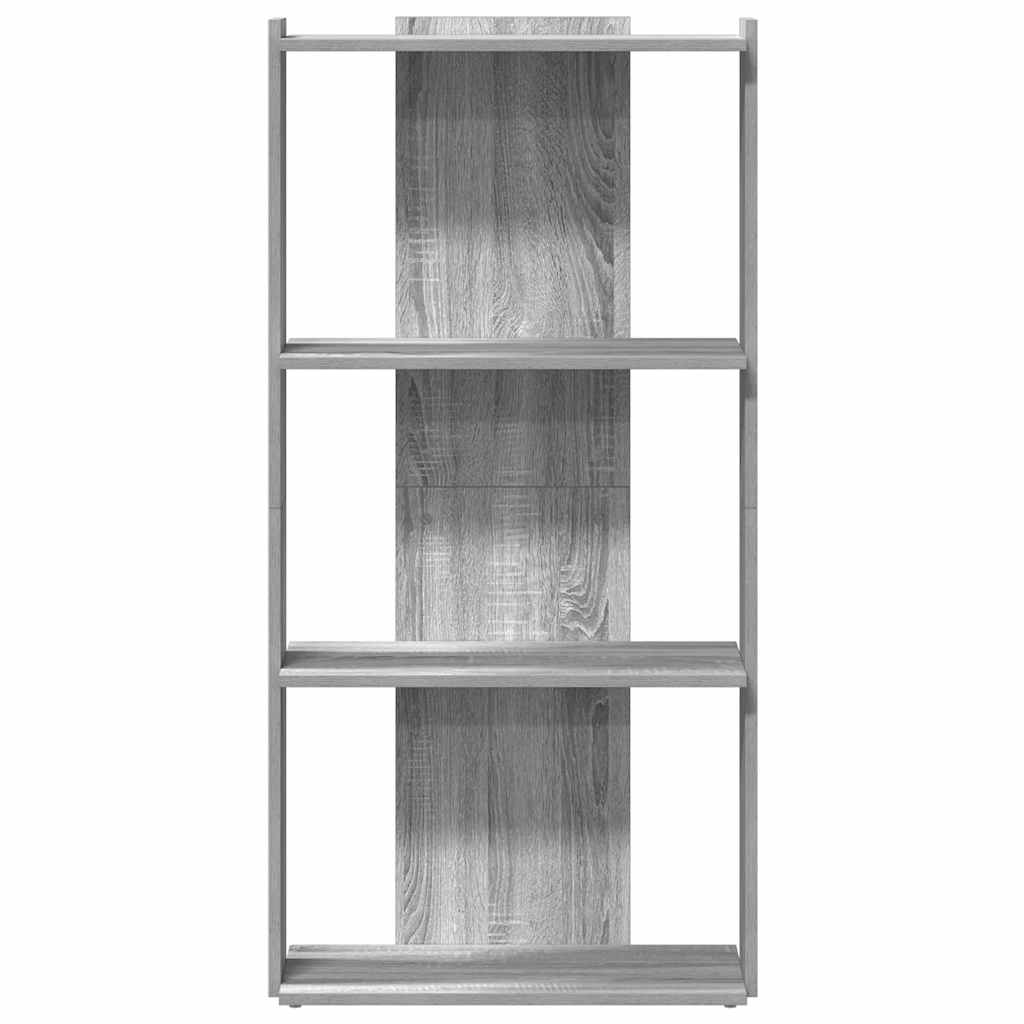 Regal za knjige s 3 razine siva boja hrasta 60x30x120 cm drveni