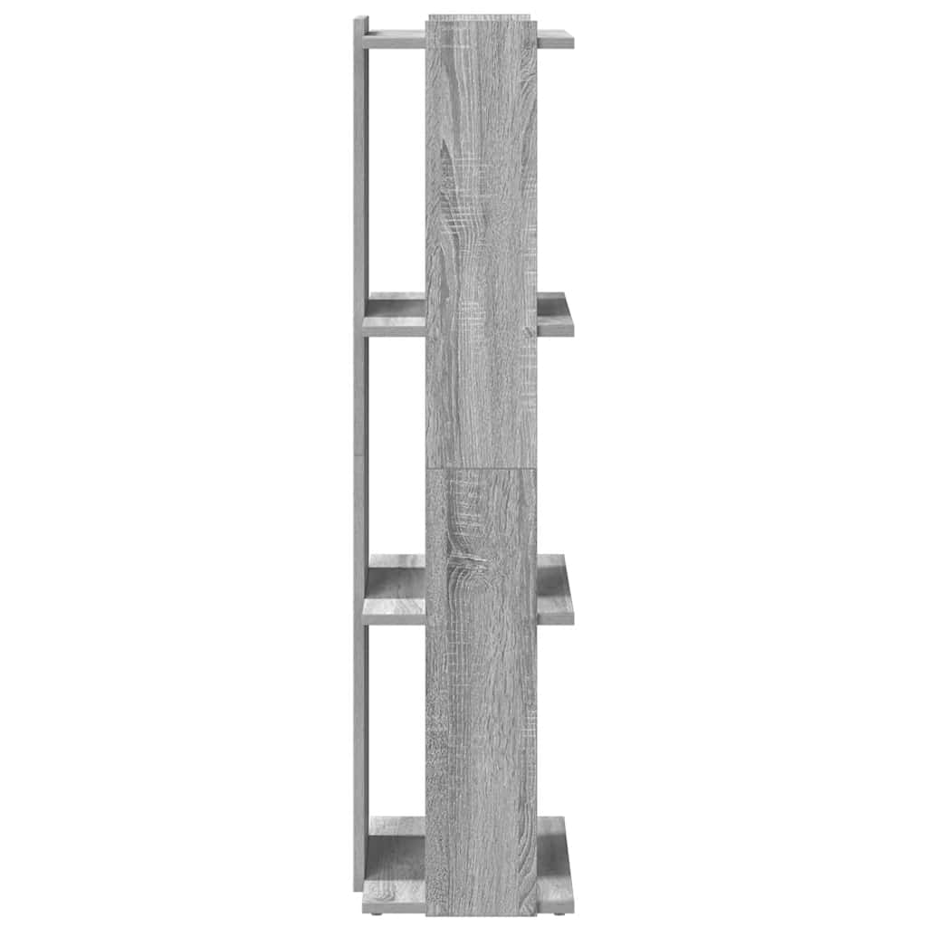 Regal za knjige s 3 razine siva boja hrasta 60x30x120 cm drveni