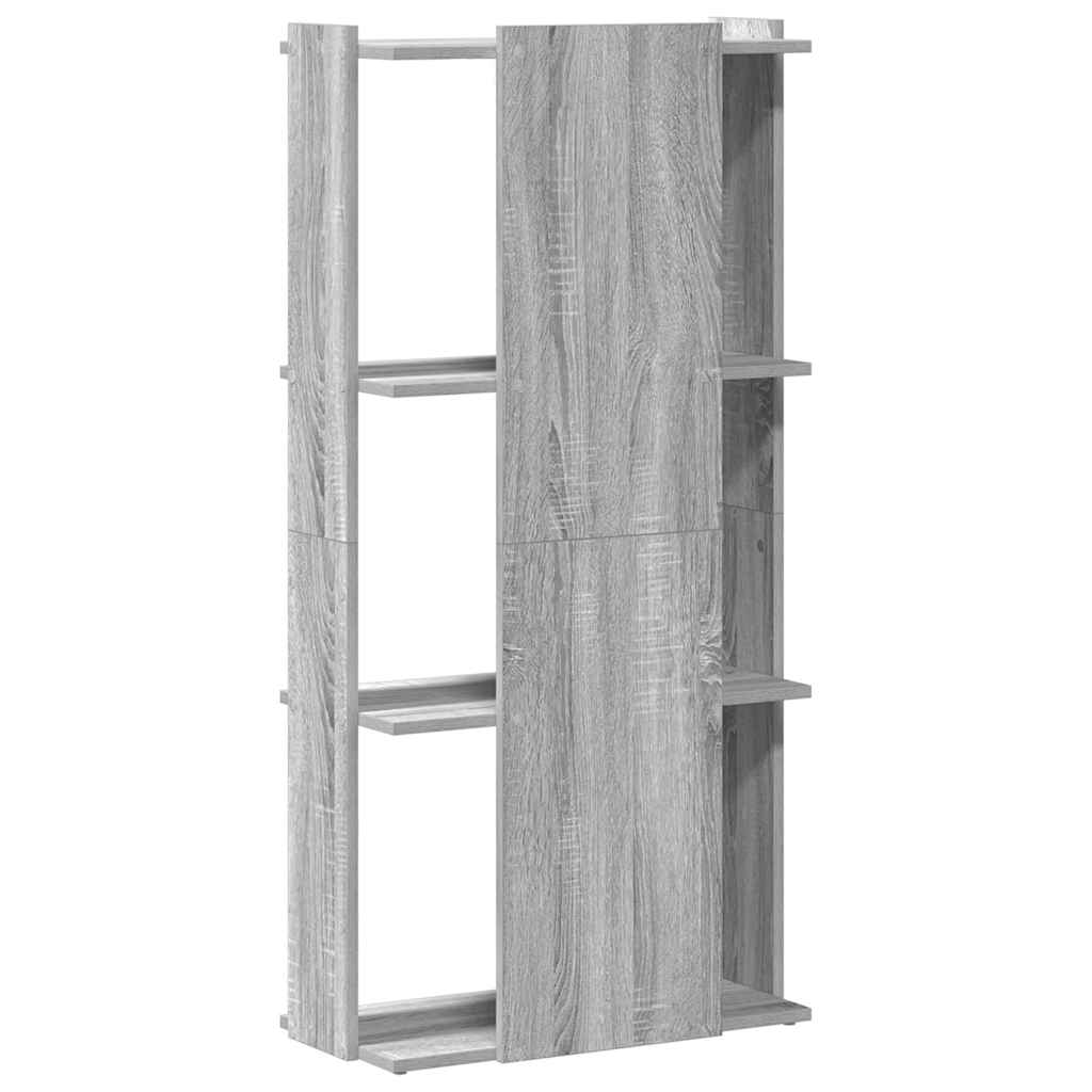 Regal za knjige s 3 razine siva boja hrasta 60x30x120 cm drveni