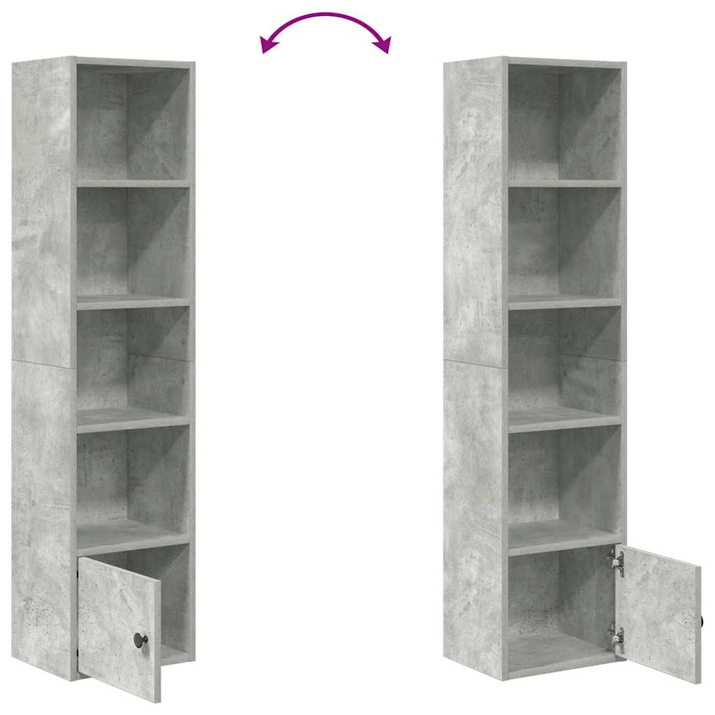 Regal za knjige boja betona 31x24x127 cm konstruirano drvo