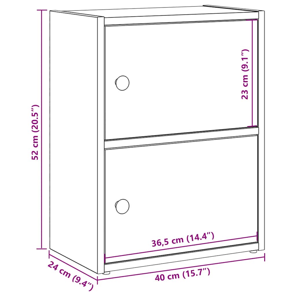 Regal za knjige boja betona 40x24x52 cm konstruirano drvo