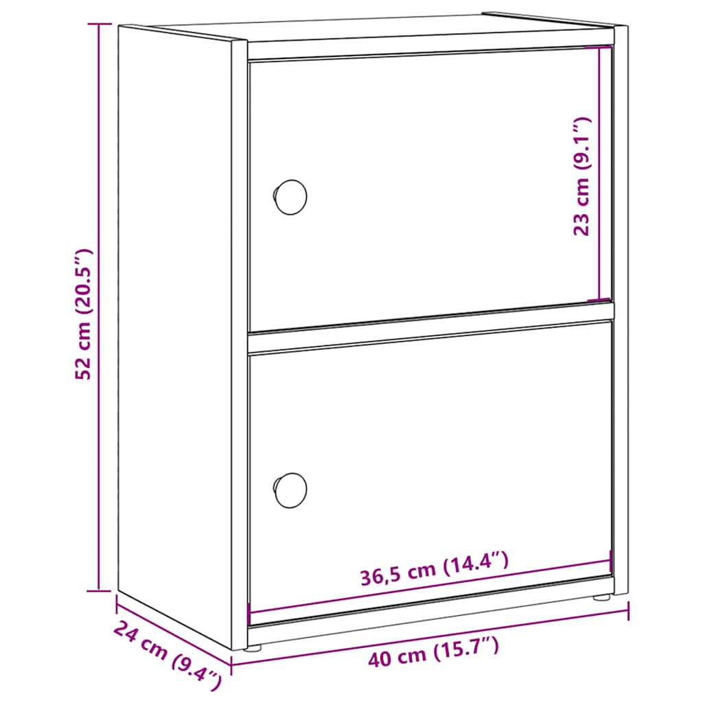 Regal za knjige boja hrasta 40x24x52 cm konstruirano drvo