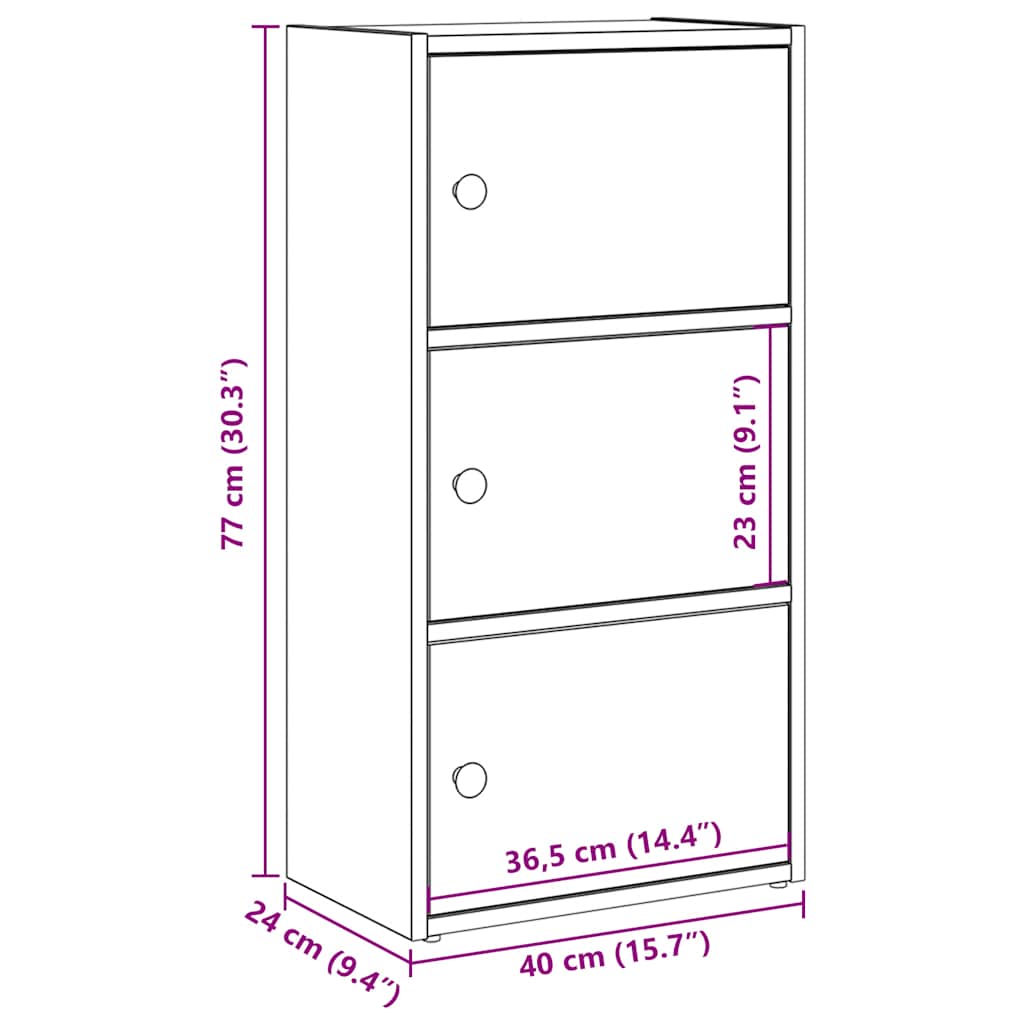 Regal za knjige boja starog drva 40x24x77 cm konstruirano drvo