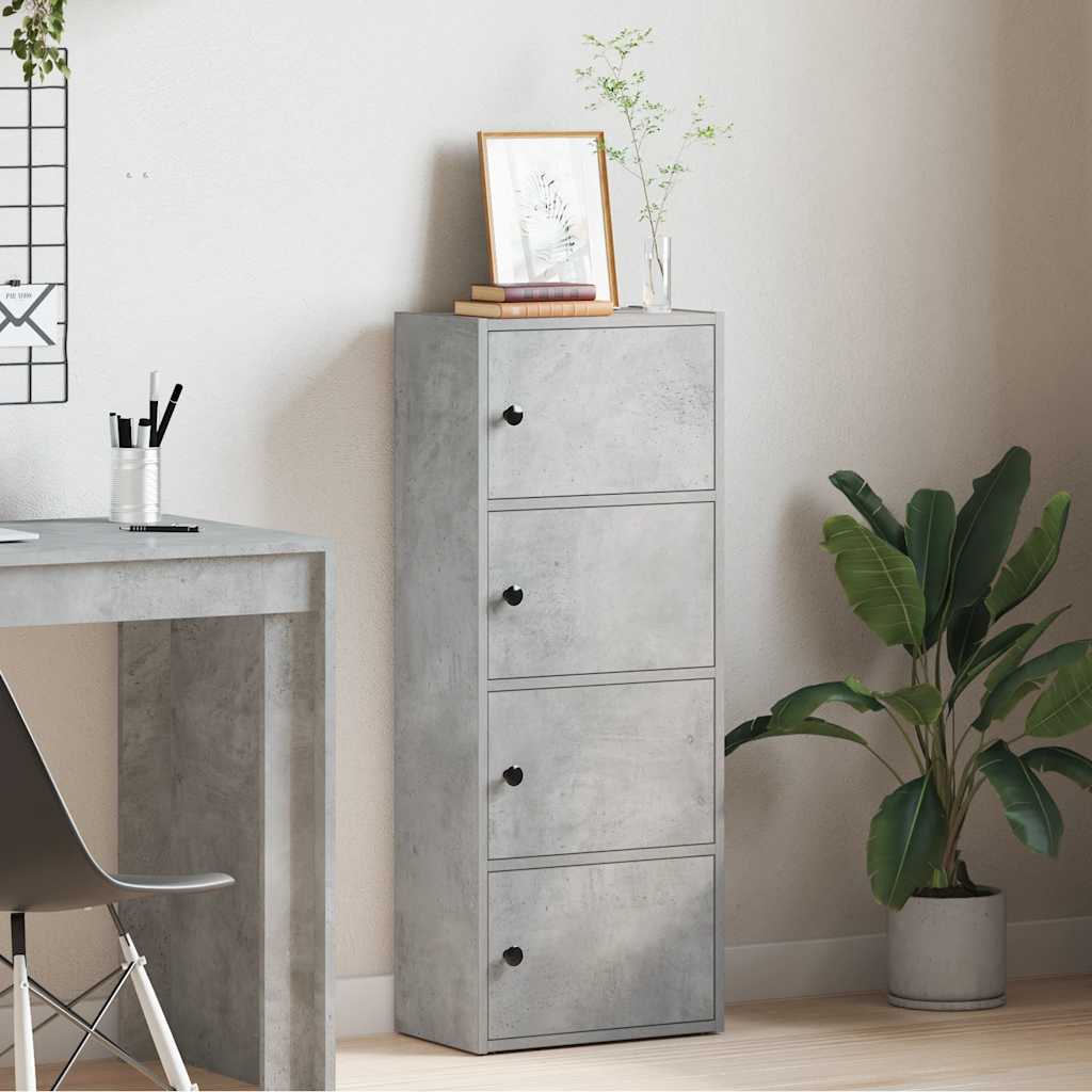 Regal za knjige boja betona 40x24x102 cm konstruirano drvo