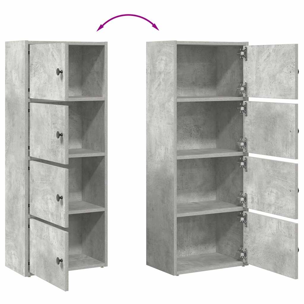 Regal za knjige boja betona 40x24x102 cm konstruirano drvo