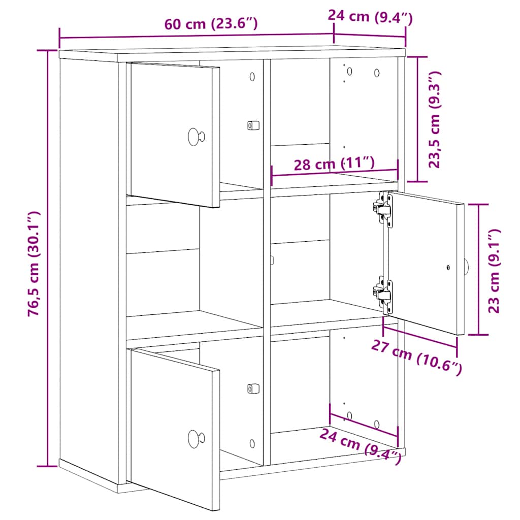 Polica za knjige bijela 60x24x76,5 cm izrađeno drvo