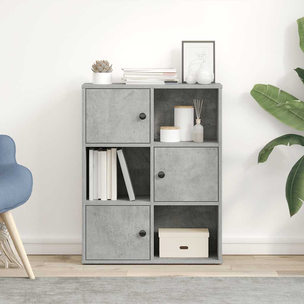 Regal za knjige boja betona 60x24x76,5 cm konstruirano drvo