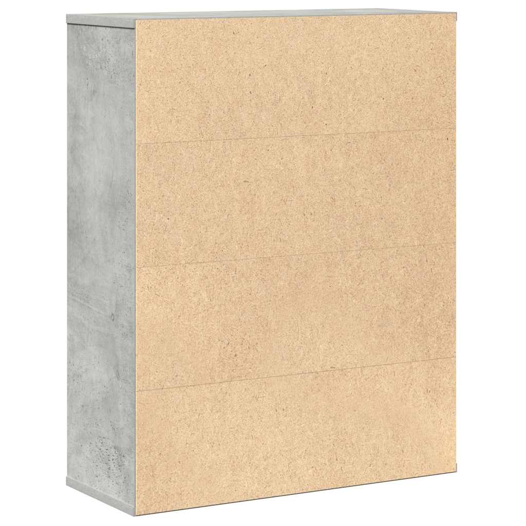 Regal za knjige boja betona 60x24x76,5 cm konstruirano drvo