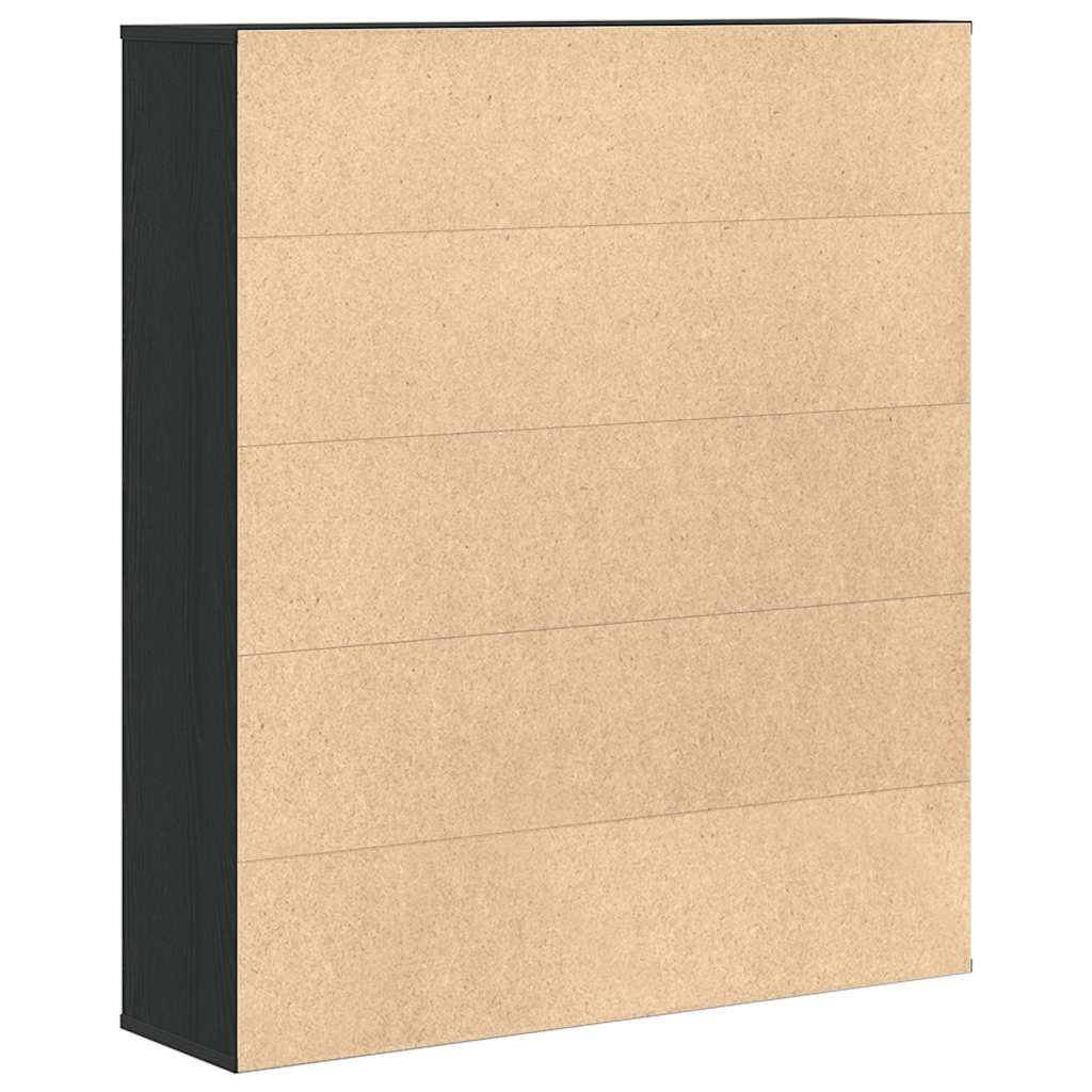 Regal za knjige crni hrasta 89x24x101,5cm od konstruiranog drva