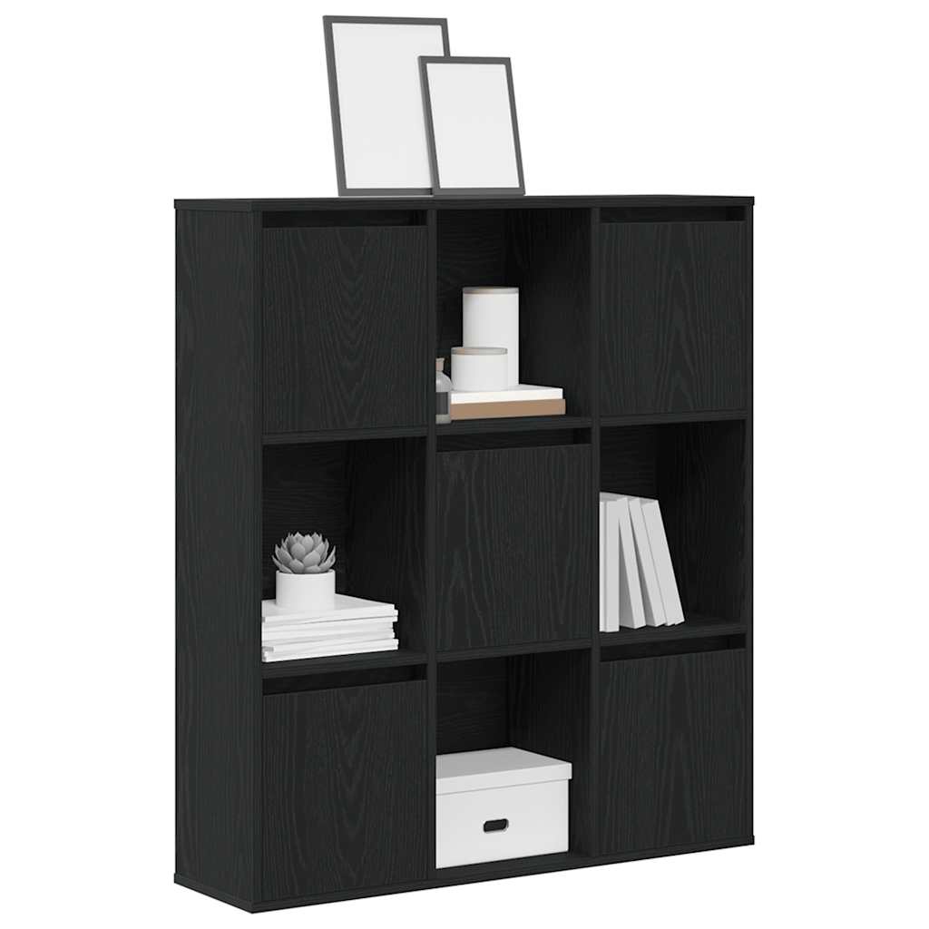 Regal za knjige crni hrasta 89x24x101,5cm od konstruiranog drva