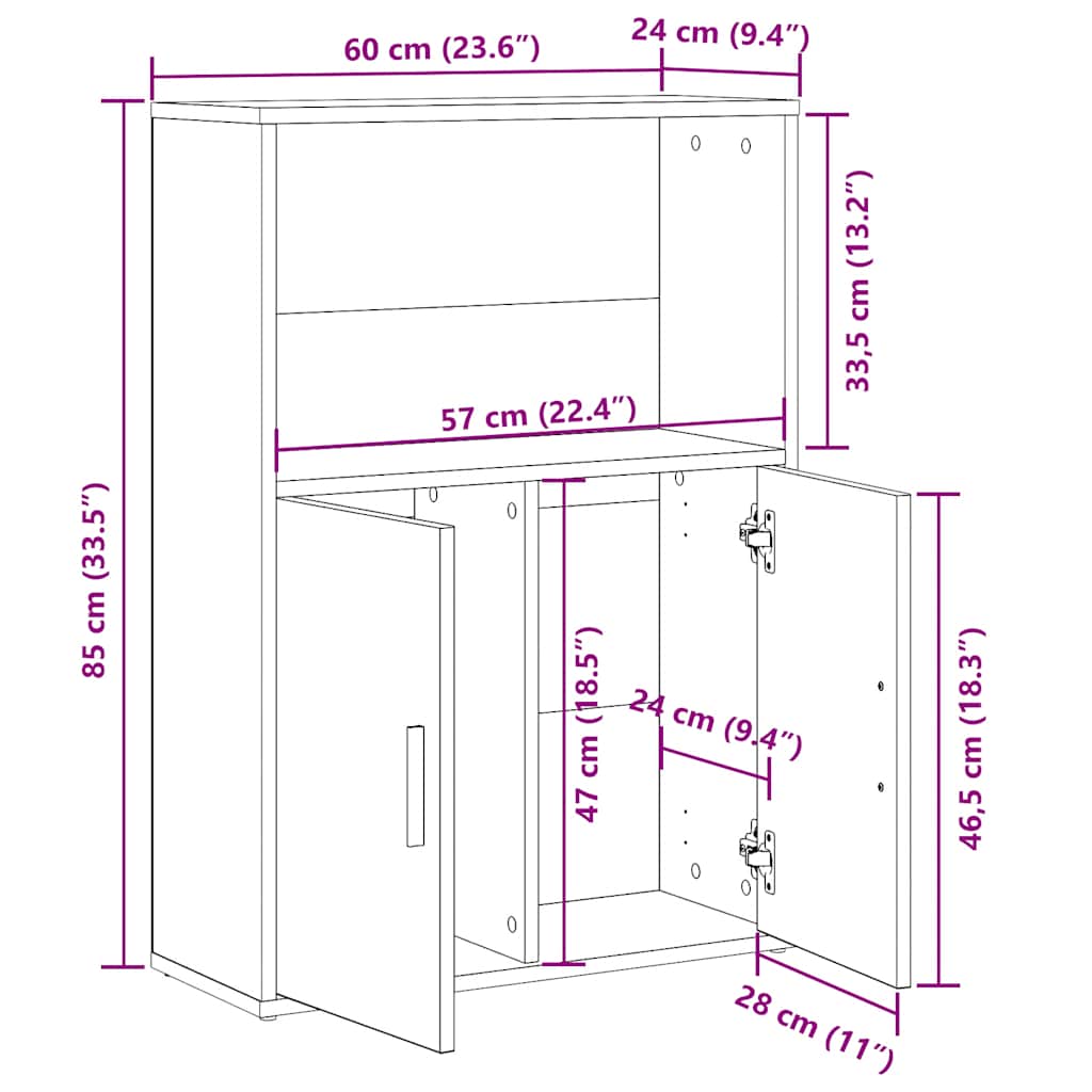 Regal za knjige boja starog drva 60x24x85 cm konstruirano drvo