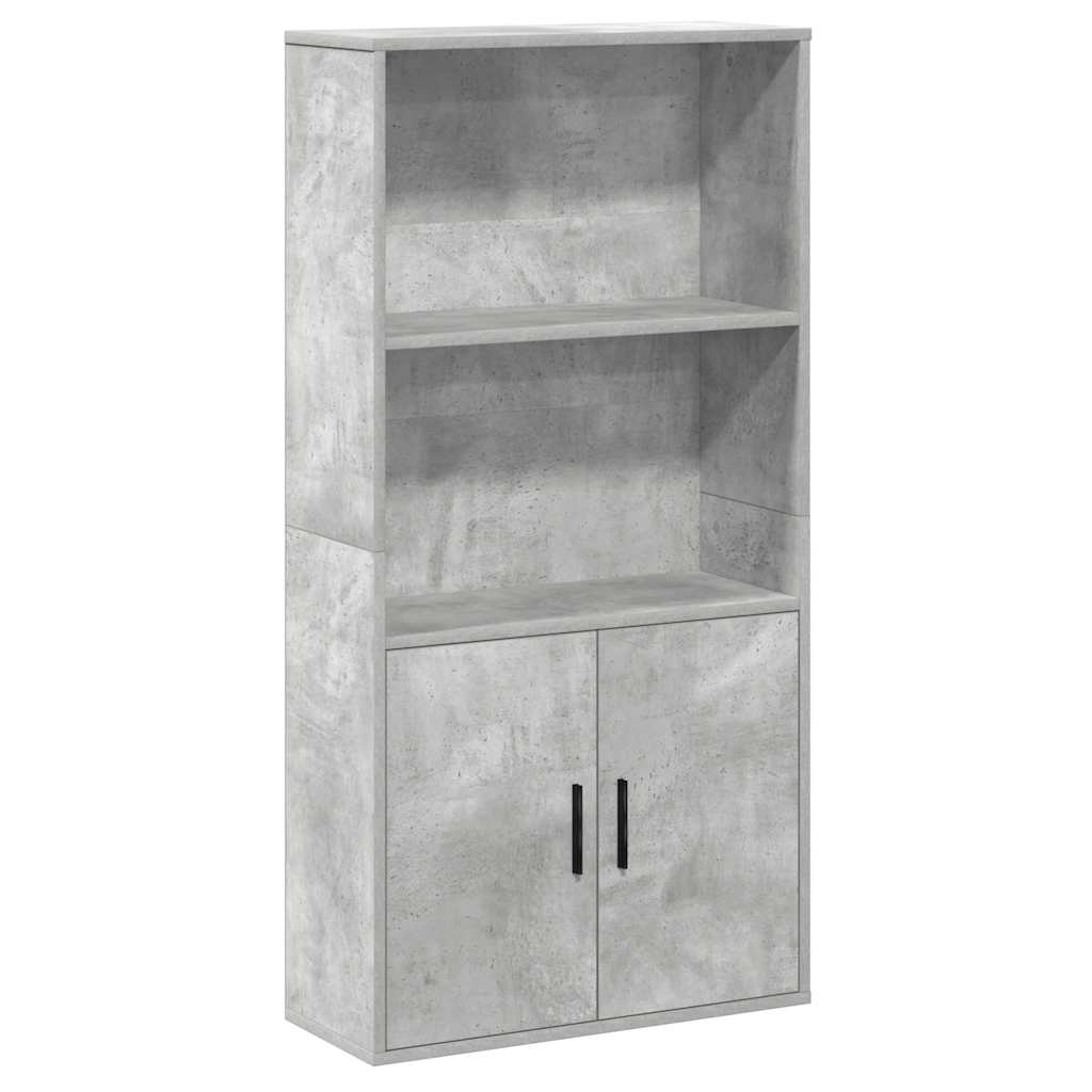 Regal za knjige siva boja betona 60x24x120 cm konstruirano drvo