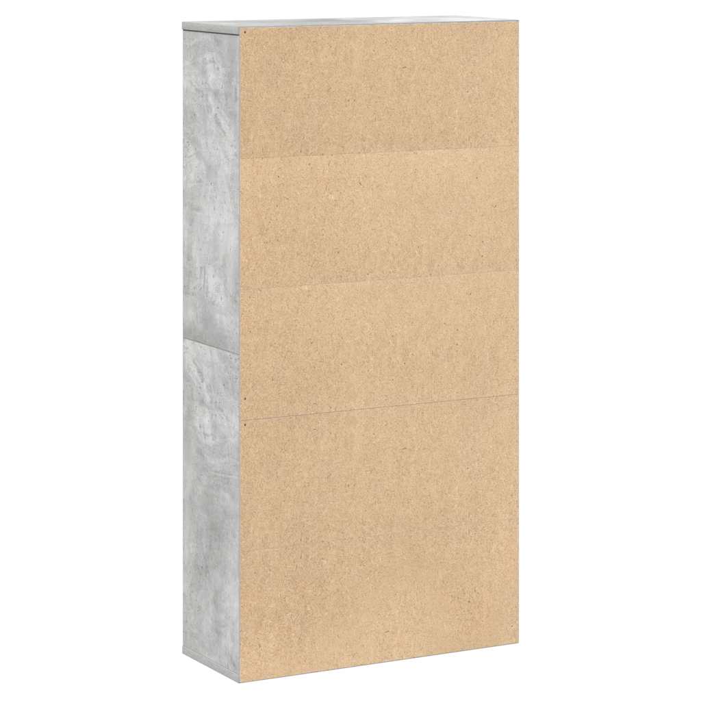 Regal za knjige siva boja betona 60x24x120 cm konstruirano drvo
