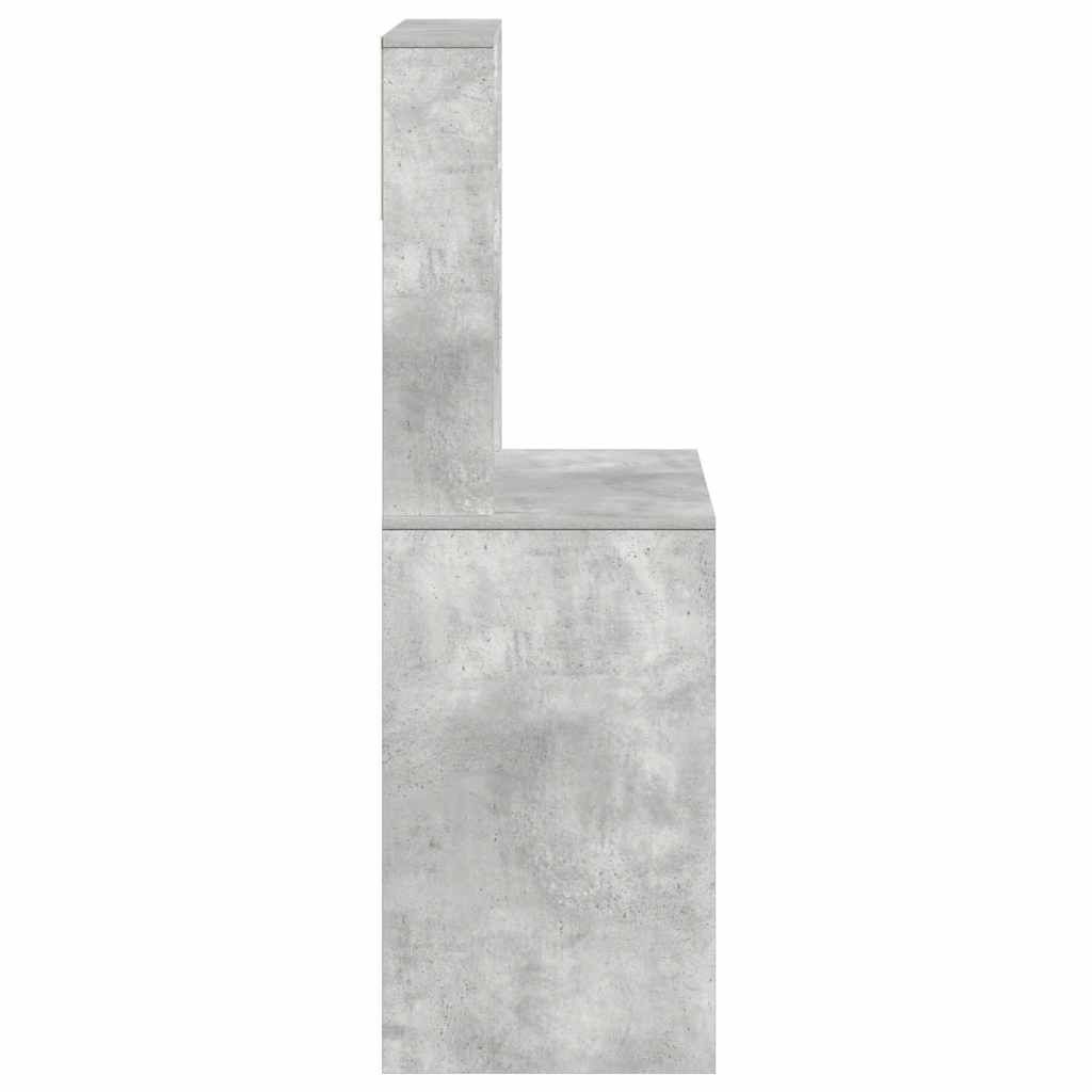 Radni stol s policama siva boja betona 100x45x140 cm drveni