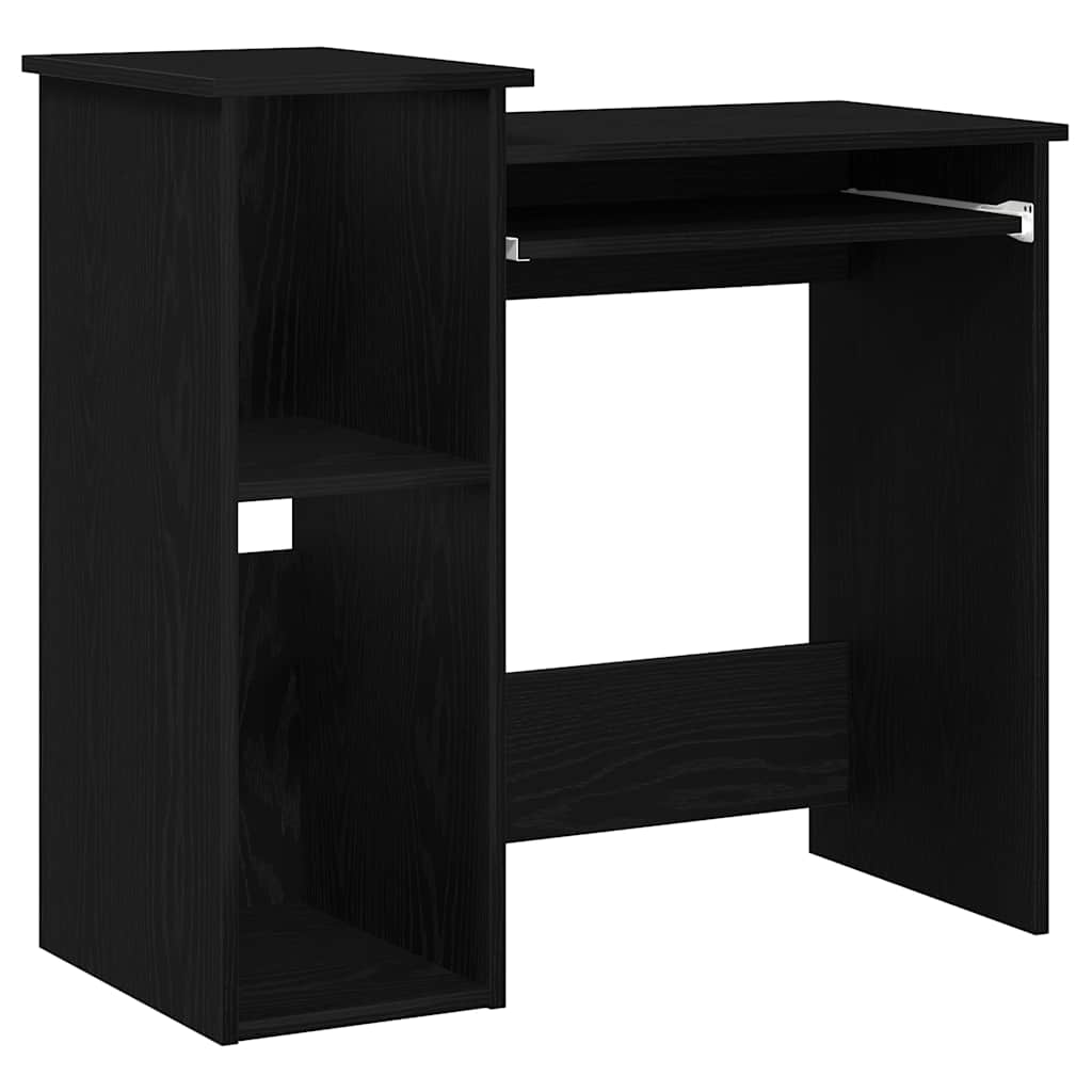 Radni stol s policama crni 84x40x78 cm konstruirano drvo