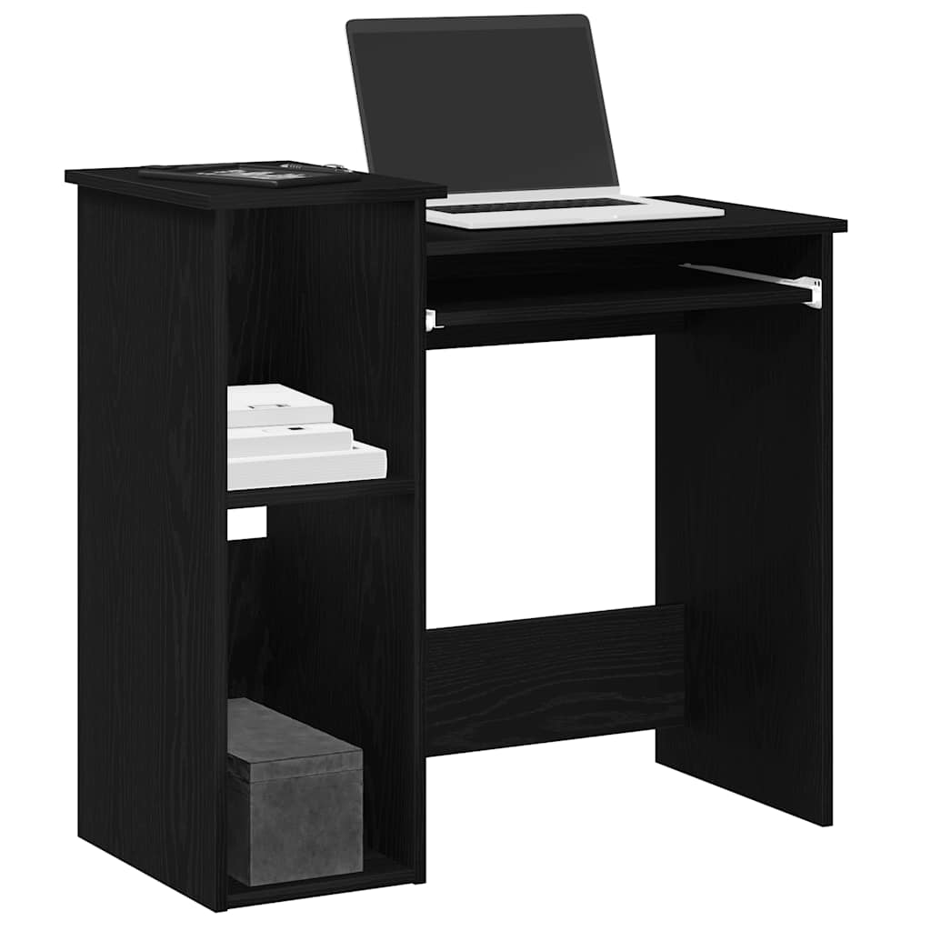 Radni stol s policama crni 84x40x78 cm konstruirano drvo