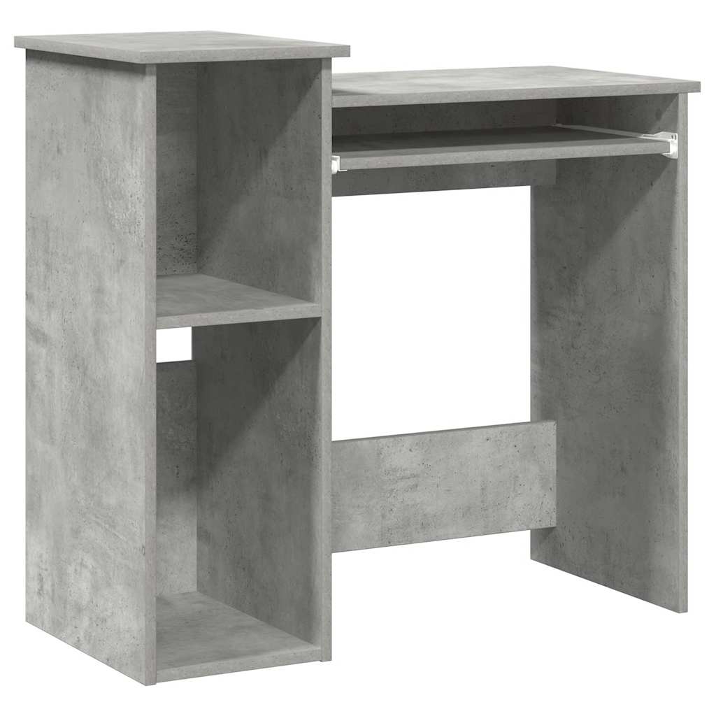 Radni stol s policama siva boja betona 84x40x78 cm drveni