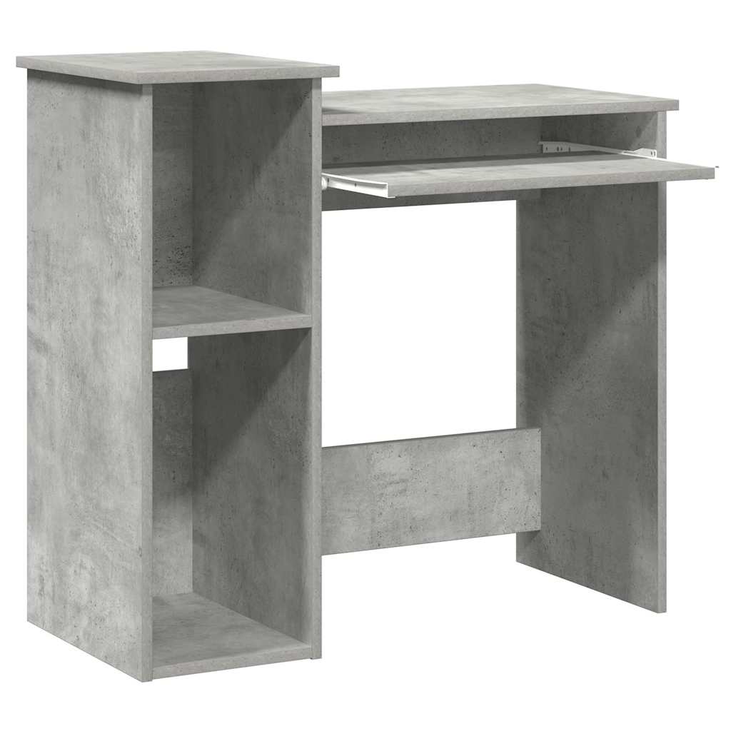 Radni stol s policama siva boja betona 84x40x78 cm drveni