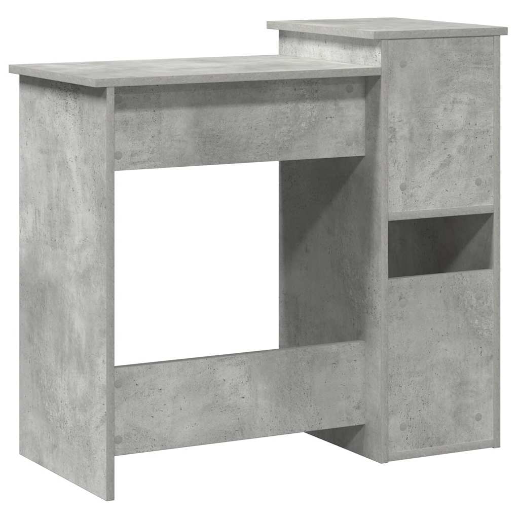 Radni stol s policama siva boja betona 84x40x78 cm drveni