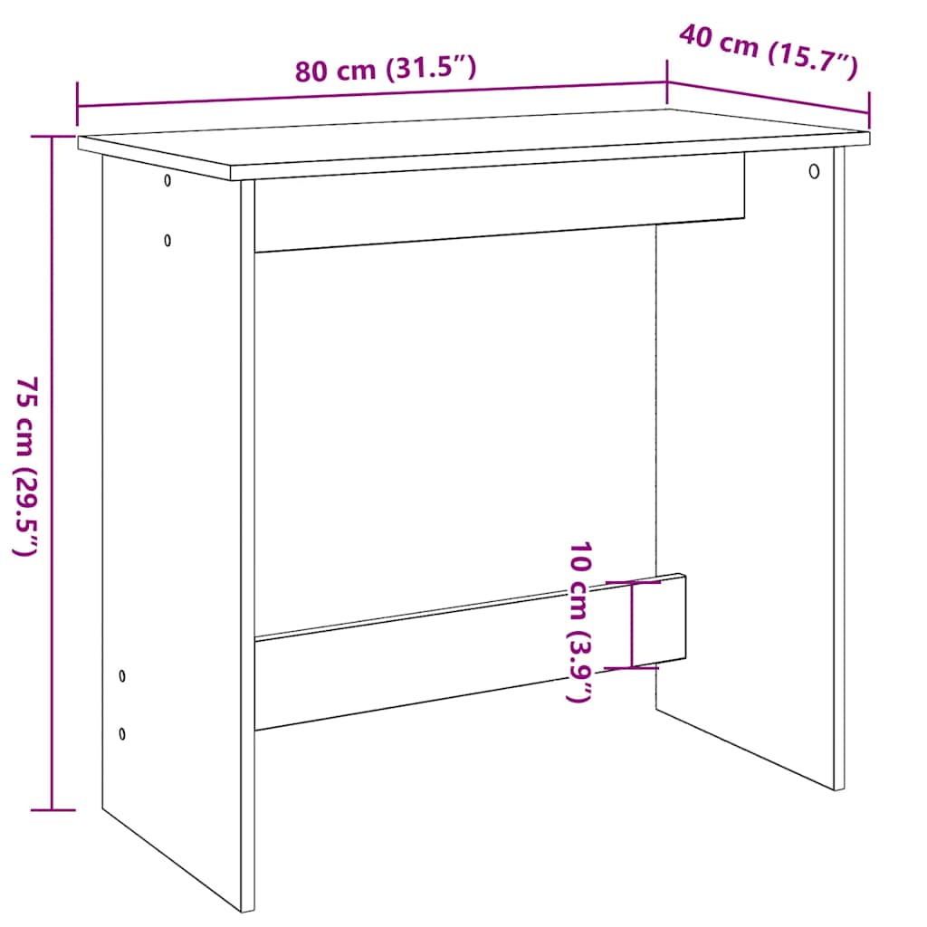 Radni stol boja hrasta sonome 80 x 40 x 75 cm od iverice