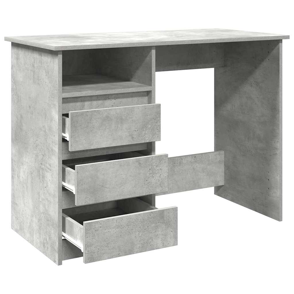 Radni stol boja betona 102 x 50 x 75 cm od konstruiranog drva