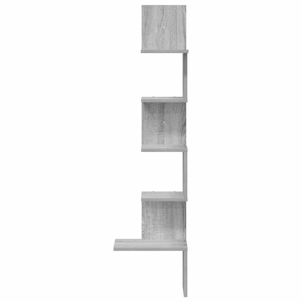 Kutna zidna polica boja hrasta 32x32x127,5 cm drvena