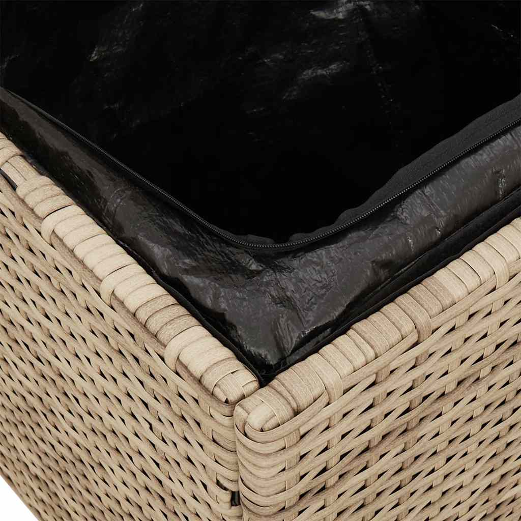 Vrtni tabure s jastucima 2 kom bež 40x40x43 cm poliratan