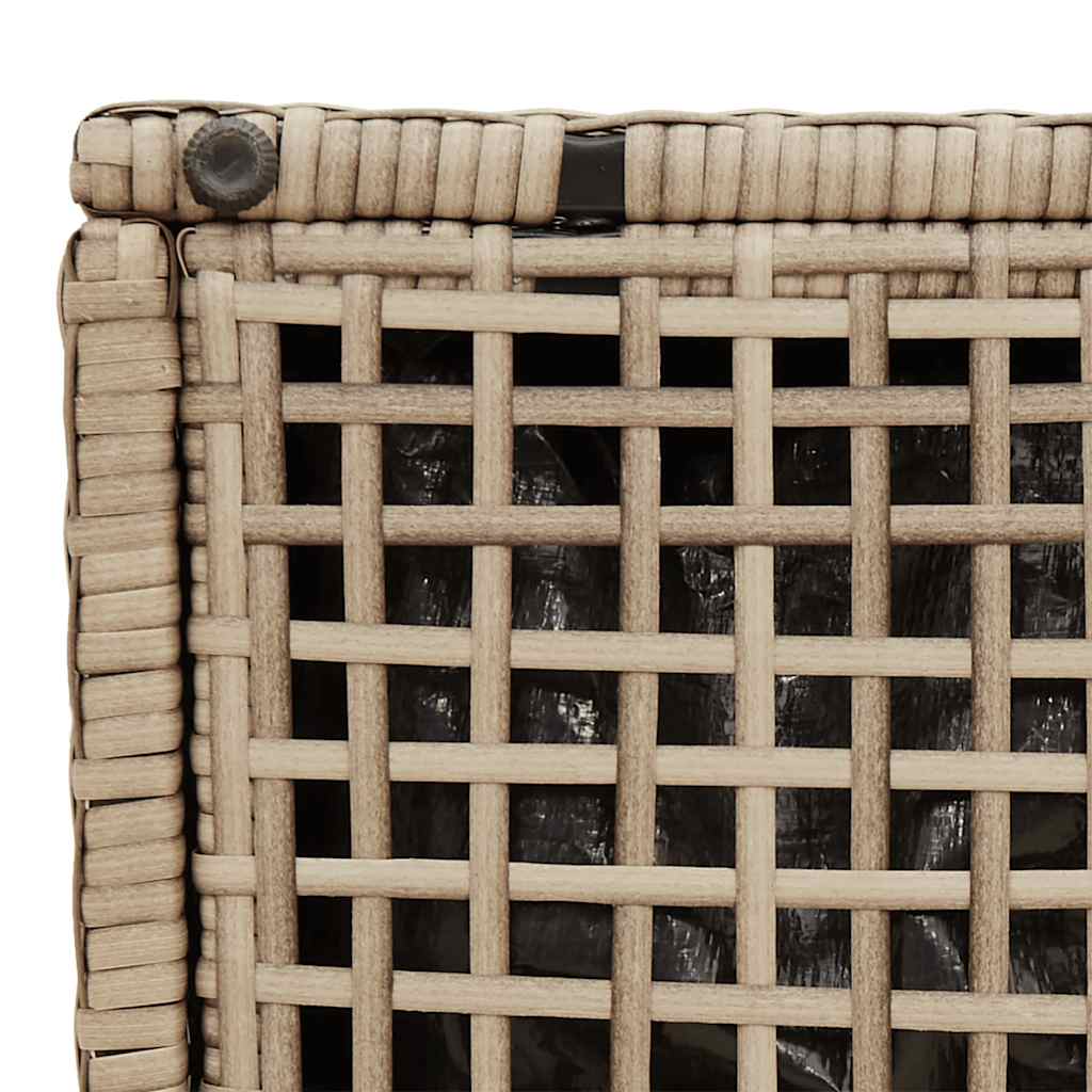Vrtni tabure s jastucima 2 kom bež 40x40x43 cm poliratan
