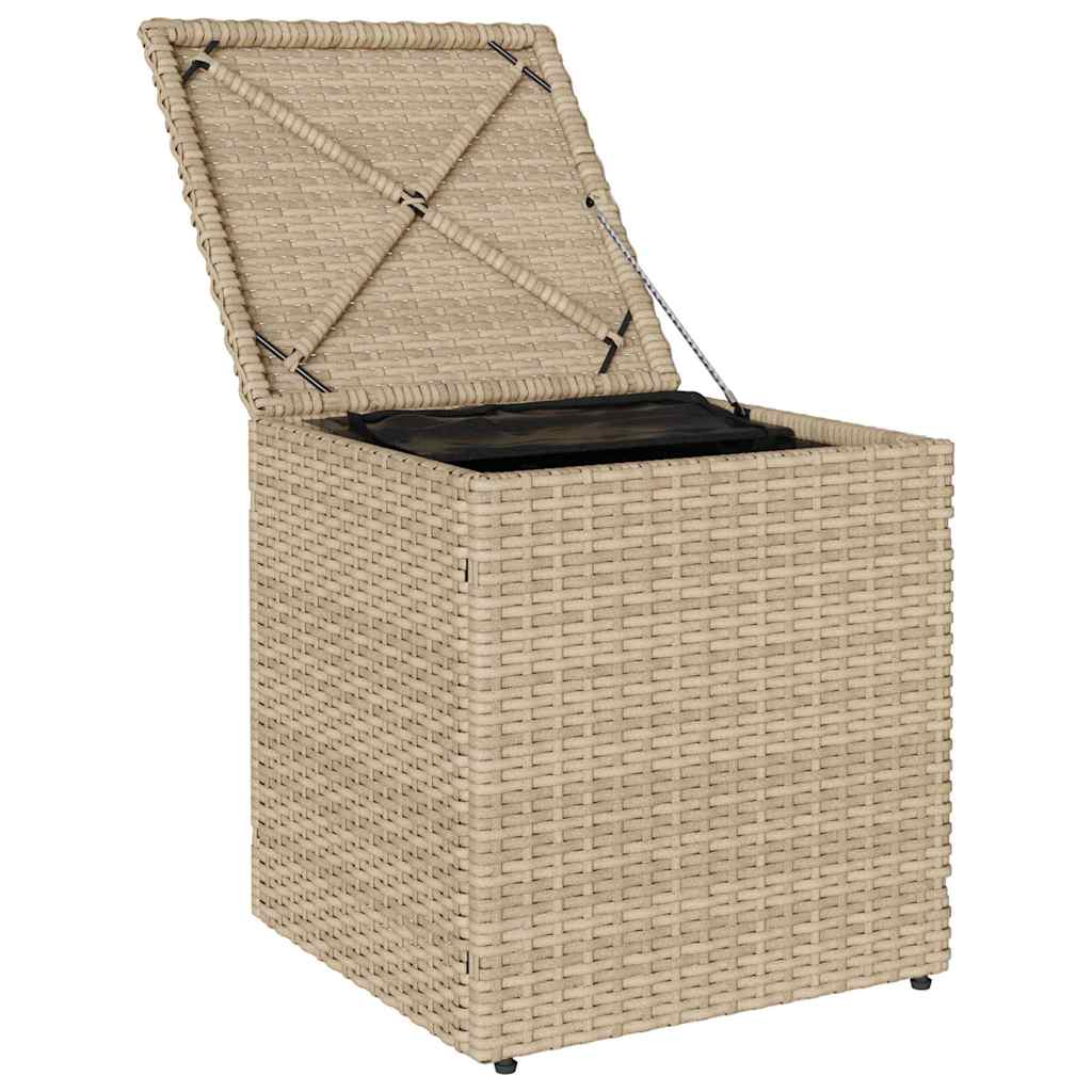 Vrtni tabure s jastucima 2 kom bež 40x40x43 cm poliratan