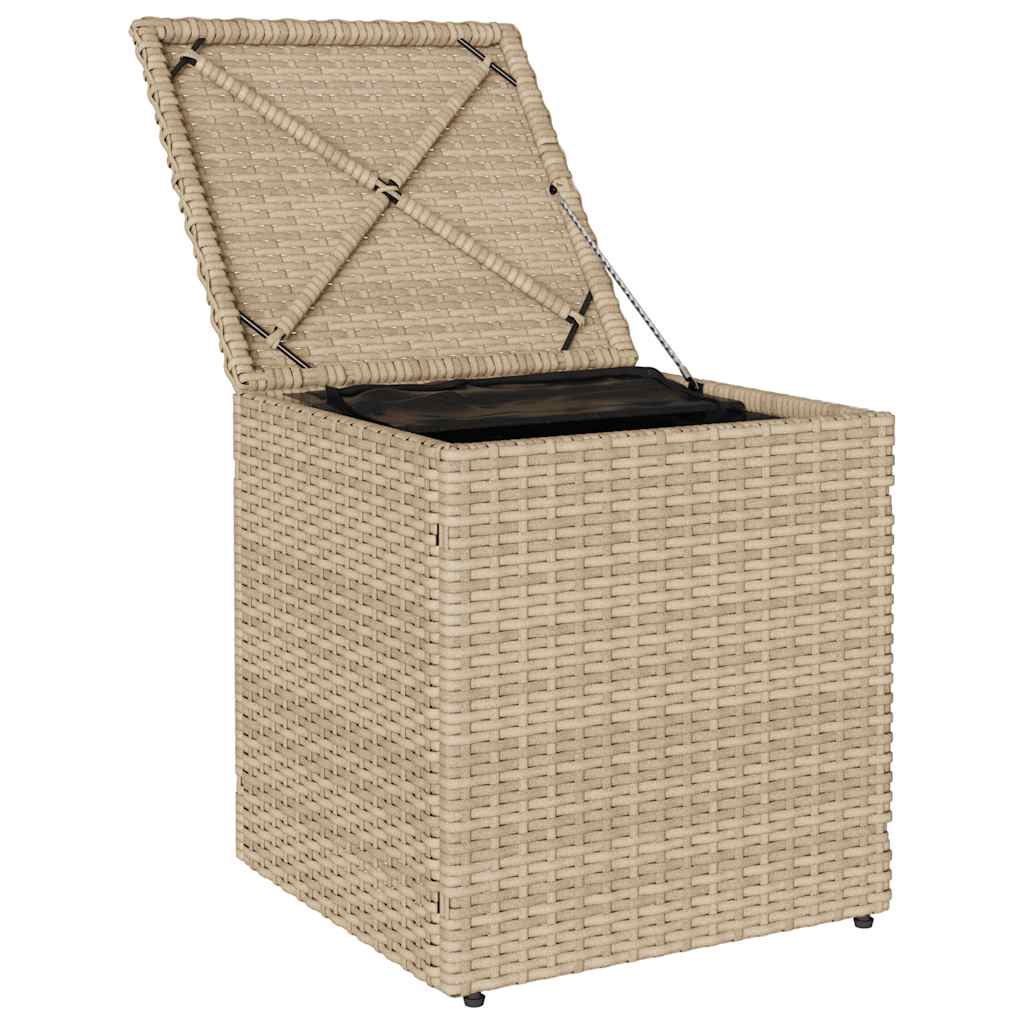 Vrtni tabure s jastucima 2 kom bež 40x40x43 cm poliratan