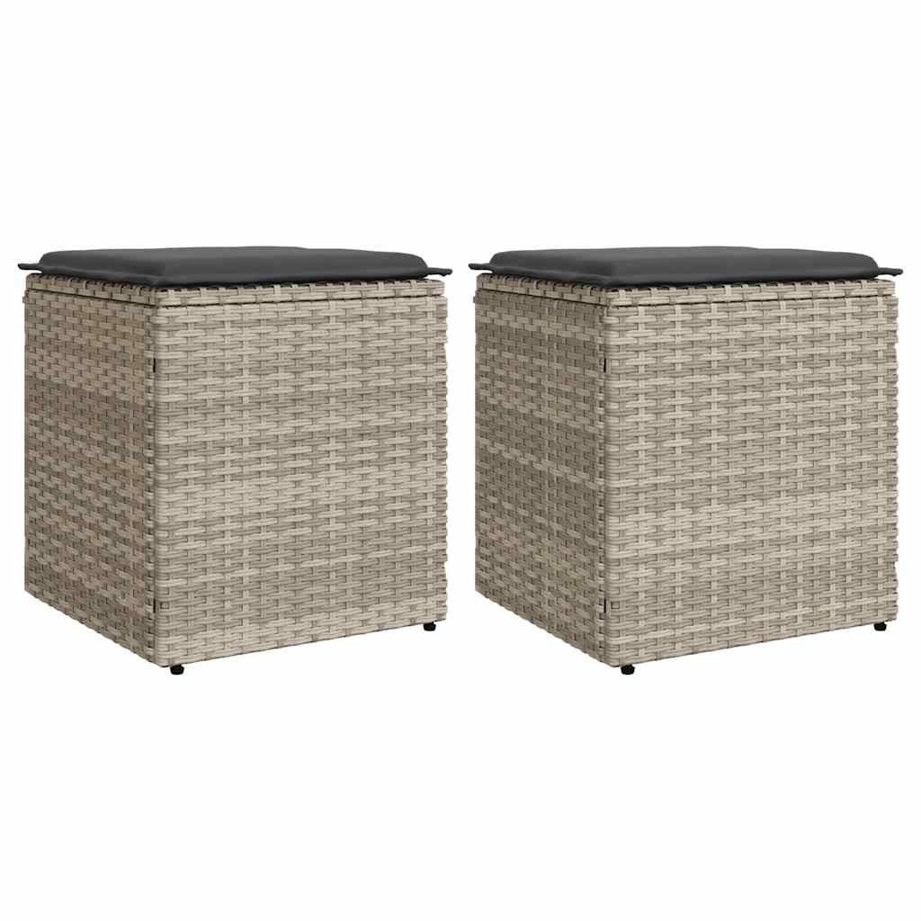 Vrtni stolci s jastucima 2 kom svijetlo sivi 40x40x43 cm