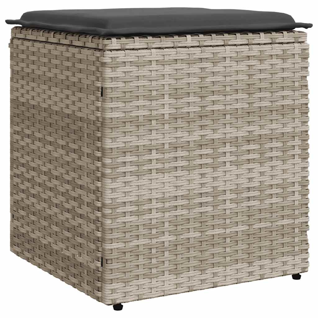 Vrtni stolci s jastucima 2 kom svijetlo sivi 40x40x43 cm