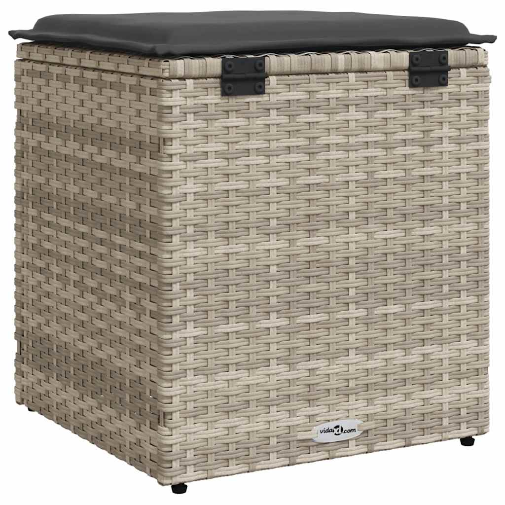 Vrtni stolci s jastucima 2 kom svijetlo sivi 40x40x43 cm