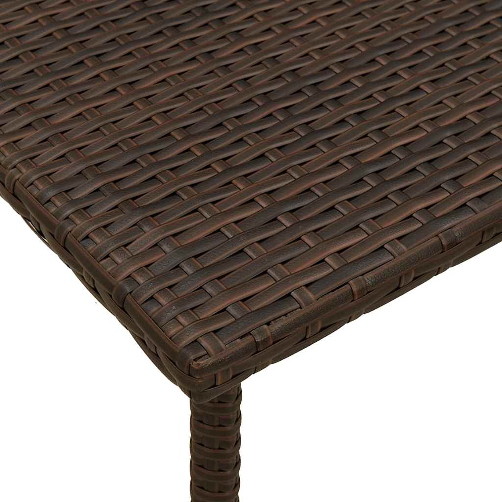 Vrtni stolić za kavu pravokutni smeđi 60x40x37 cm poliratan