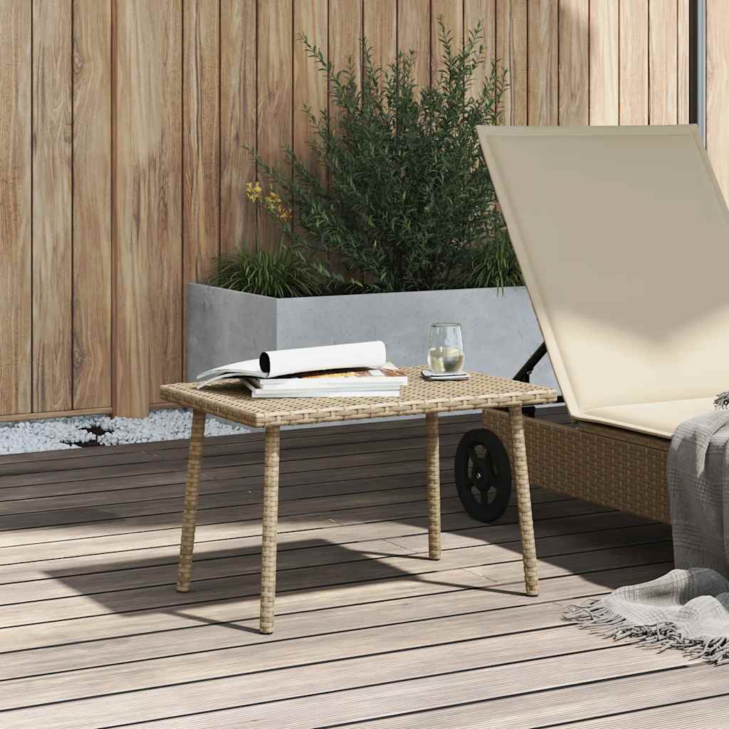 Vrtni stolić za kavu pravokutni bež 60x40x37 cm poliratan